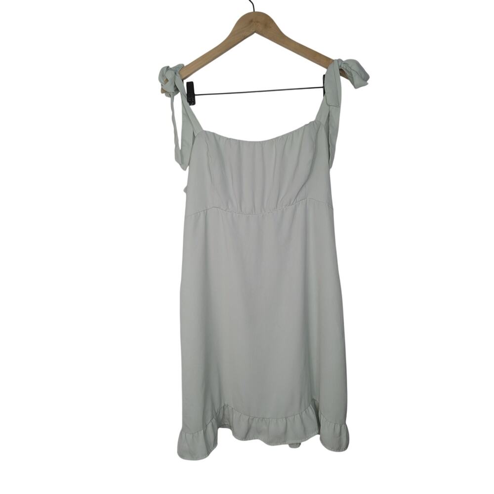 Abercrombie & Fitch Mint Green Tie Strap Ruffle Mini Dress Cottage Coquette
